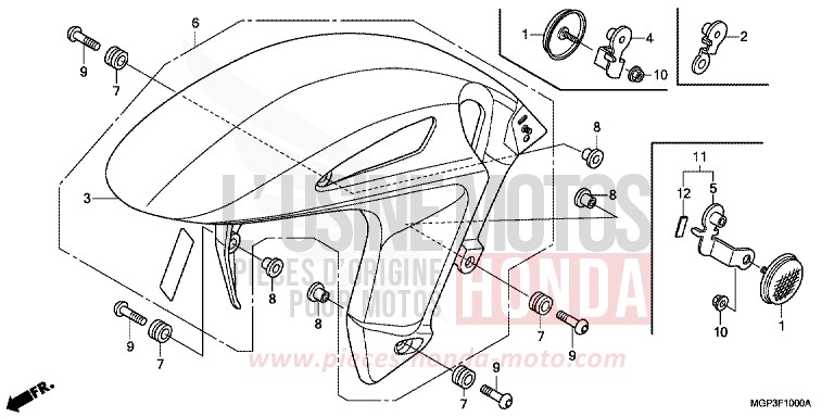 AILE AVANT von CBR1000RR "Fireblade" VICTORY RED (R334XA) von 2012